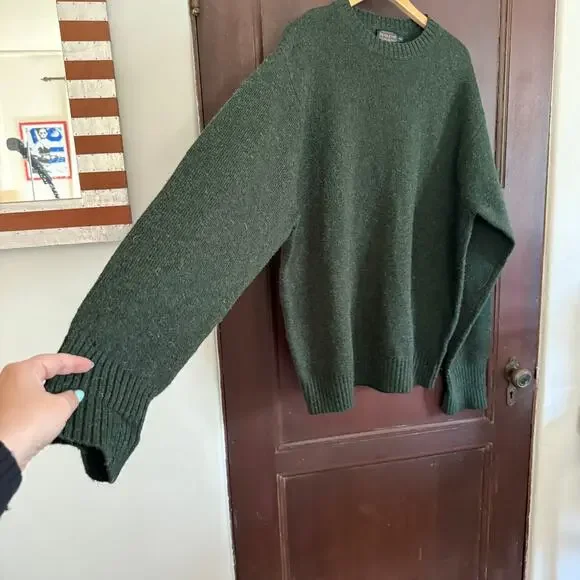 PENDLETON | Hunter Green Shetland Wool Crew Neck Sweater | 2XL - Picture 3 of 4